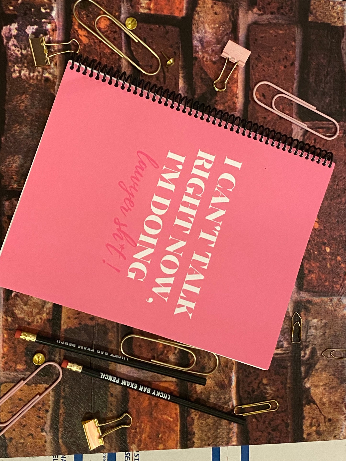 PICTURE OF THE 8.5 x 11.5in PINK NOTEBOOK WITH SOFTCOVER