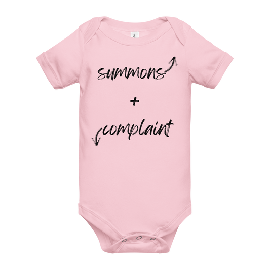 The "Summons + Complaint" Onesie !!! - THE COUNSELLE COLLECTION™