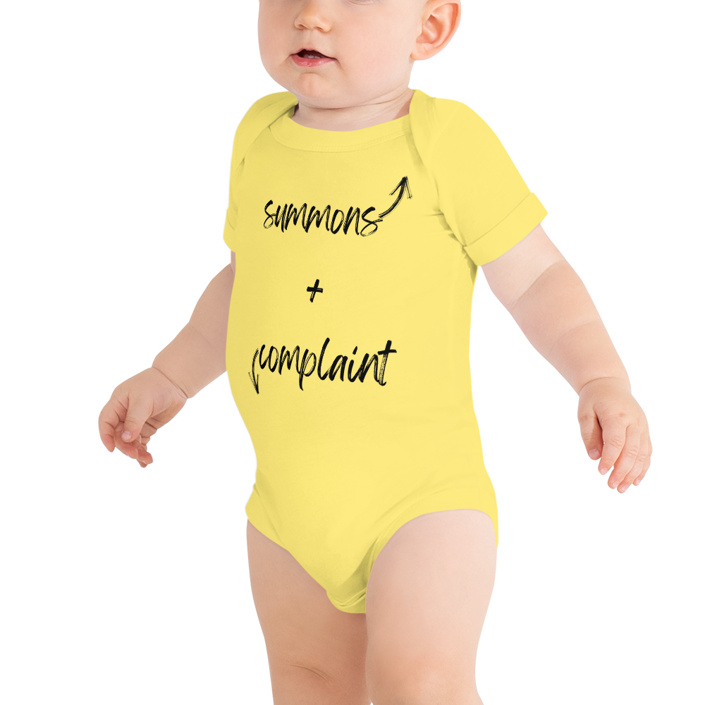 The "Summons + Complaint" Onesie !!! - THE COUNSELLE COLLECTION™