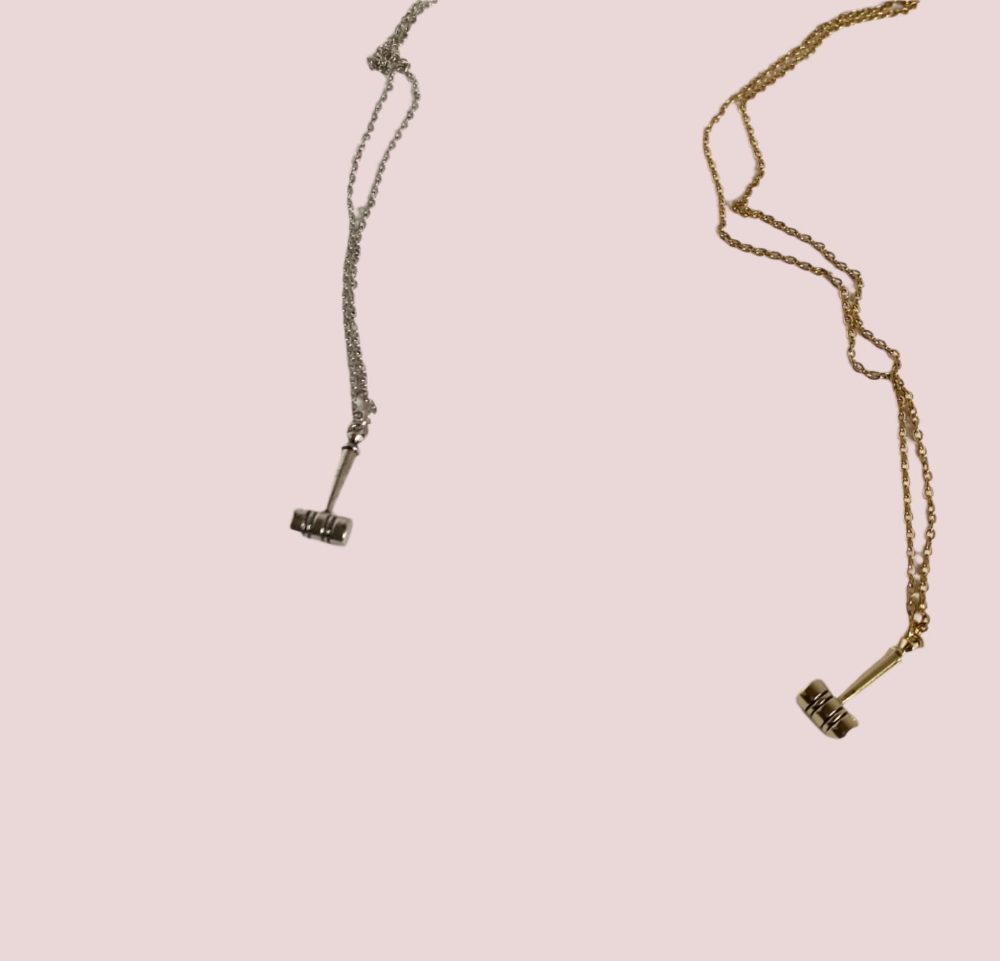 A necklace featuring a sleek gavel pendant—a stylish way to say, “I Said What I Said.” Available in Gold (stainless steel with 18k gold plating) and Silver (stainless steel).