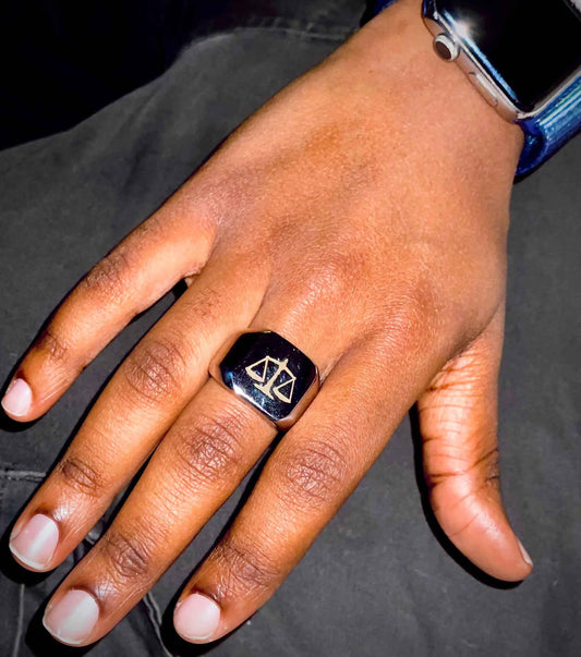 The "Tip The Scales" Justice Scales Ring